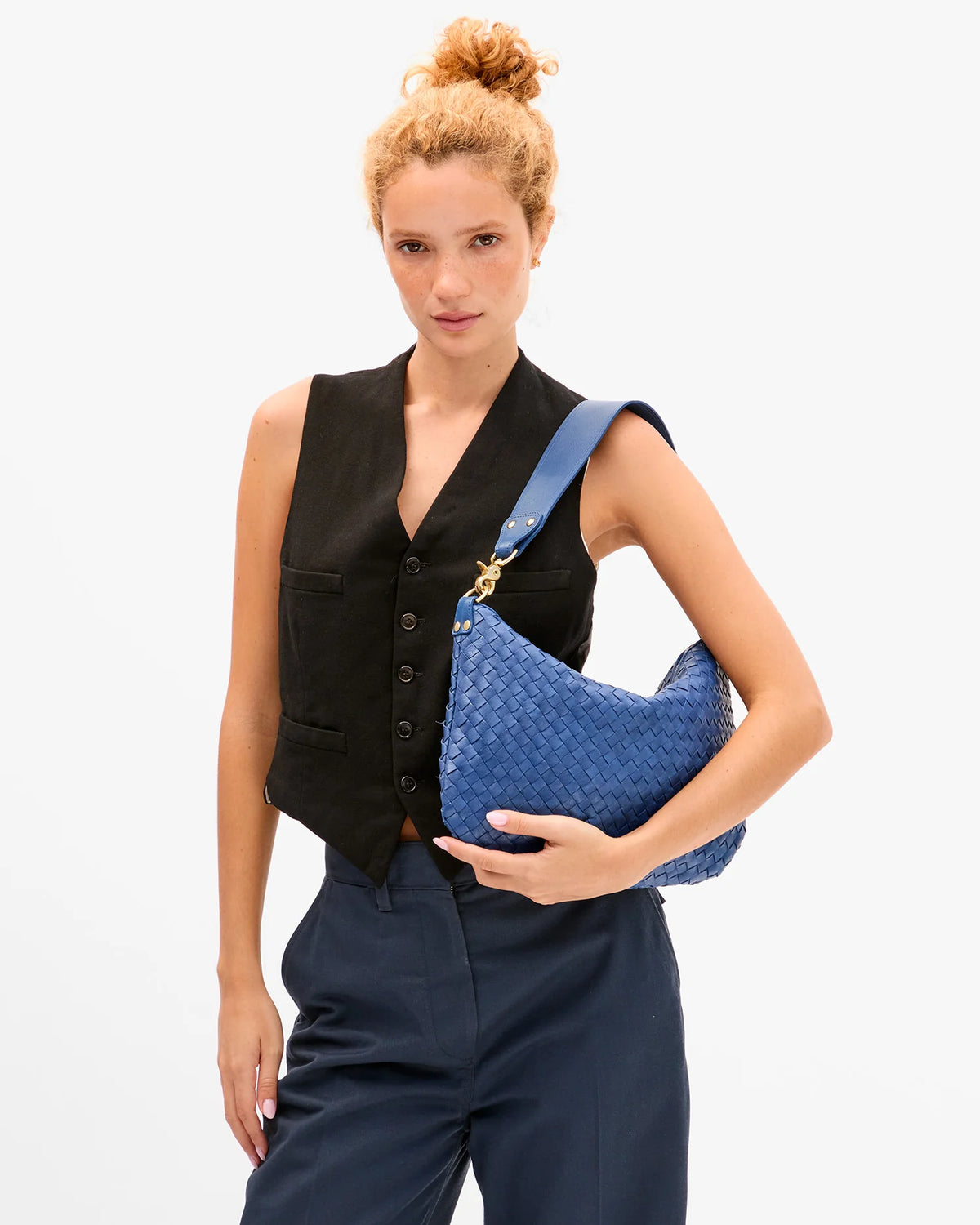 Clare V Moyen Messenger French Blue