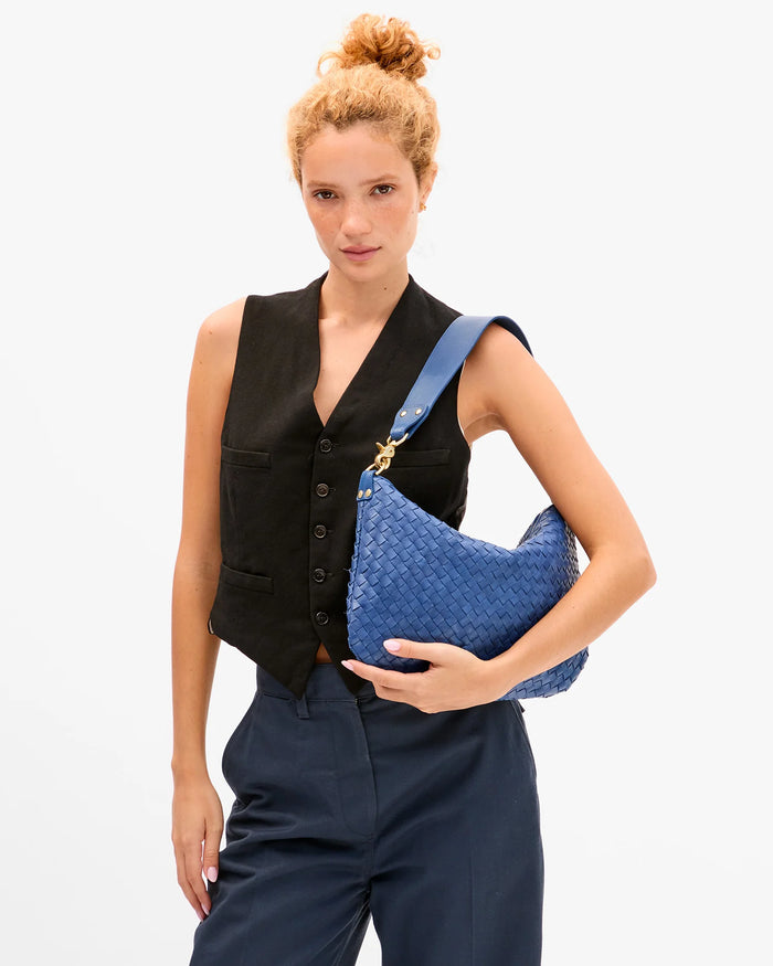 Clare V Moyen Messenger French Blue