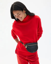 Clare V Petite Fanny Woven Zig Zag Bag