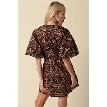 Olivaceous Veda Paisley Mini Dress