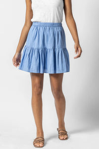 Lilla P Textured Woven Tiered Short Skirt