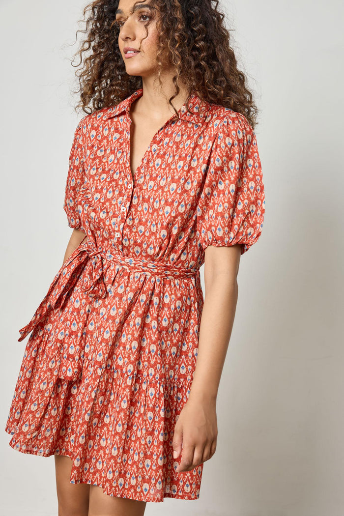 Lilla P Short Sleeve Tiered Peplum Dress Final Clearance