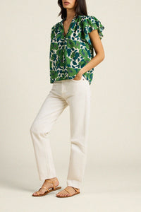 Trovata Birds of Paradis Violette Vega Floral Print Top