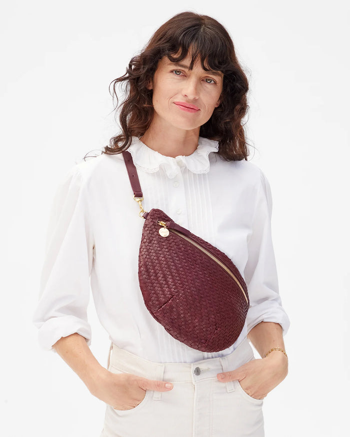Clare V Grande Fanny Woven Zig Zag Bag