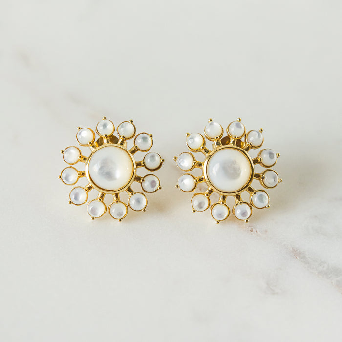Laura Foote Star Burst Mother of Pearl Stud Earrings