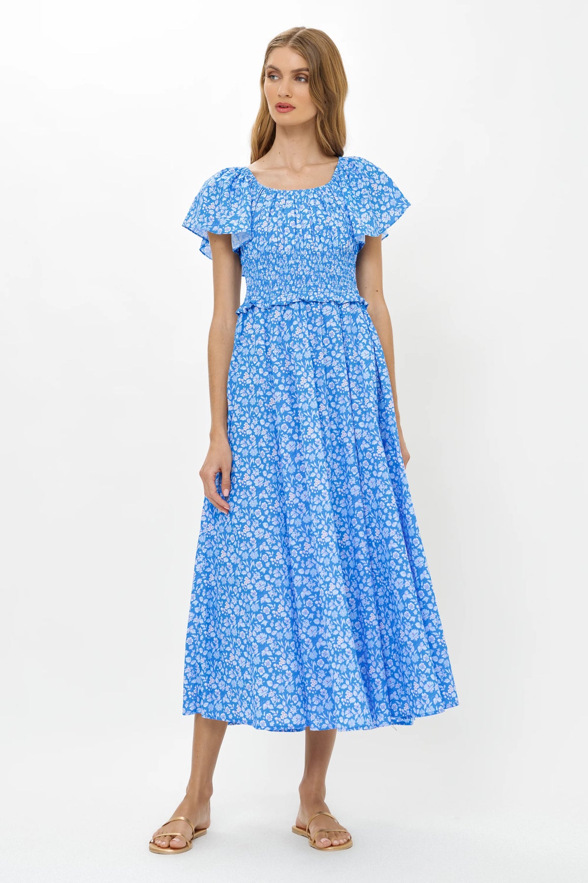 Oliphant Lilana Dress Ditsy Blue