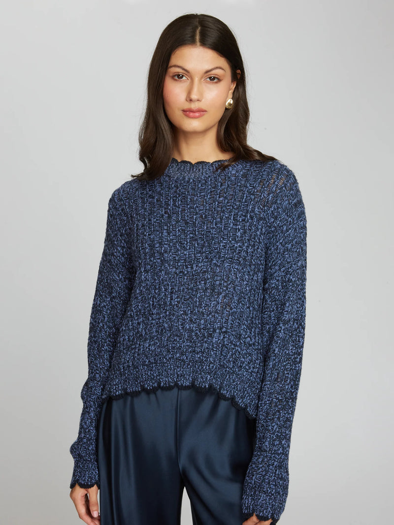 Autumn Cashmere Tipped Ladder Stitch Crew