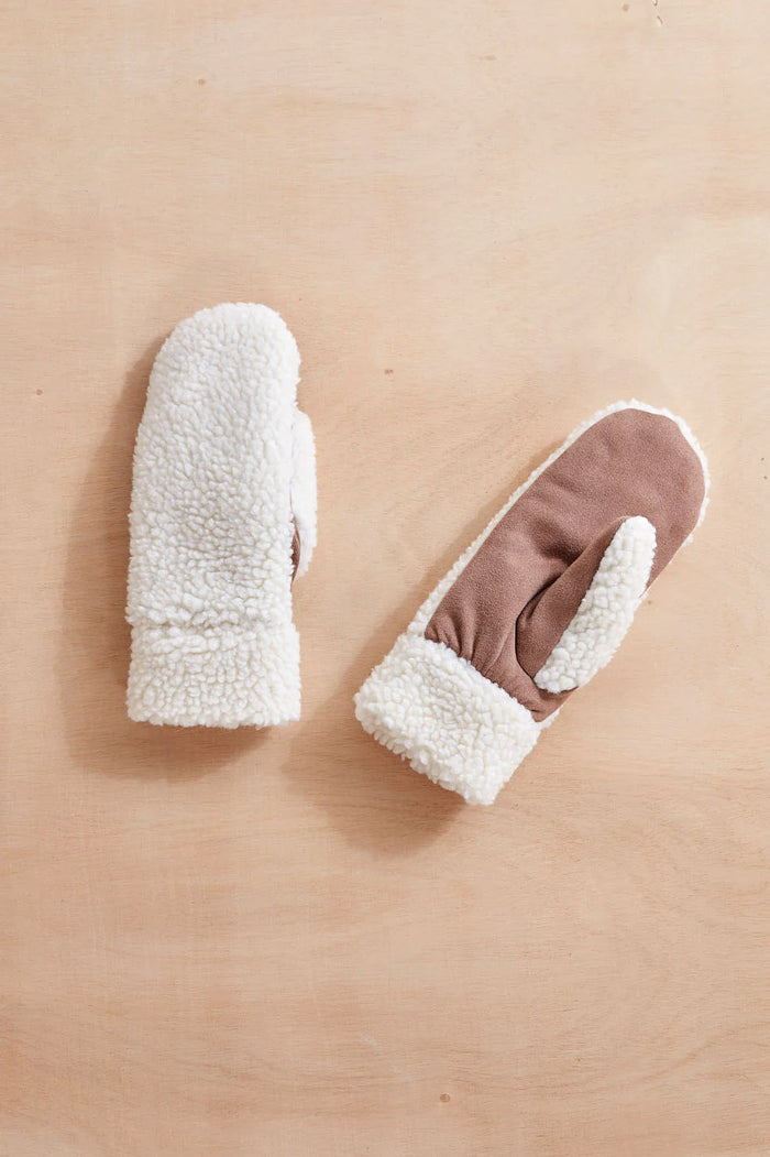 Look by M Faux Sherpa Mittens