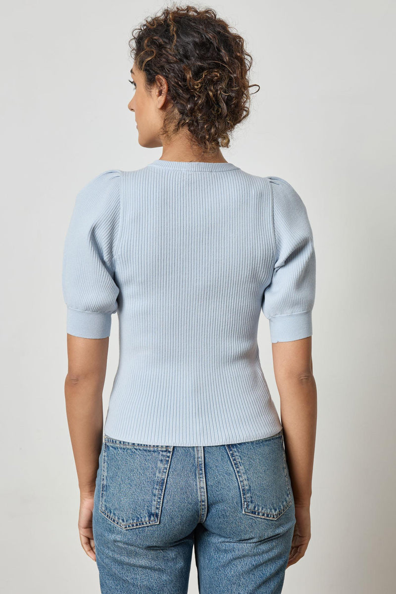 Lilla P Elbow Sleeve Henley Sweater