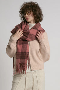 Look by M Rosewood Check Scarf