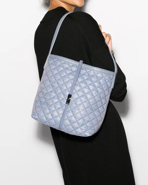 MZ Wallace Small Astor Hobo Stone Blue