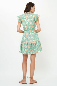 Oliphant Ruffle Collar Button Mini Dress