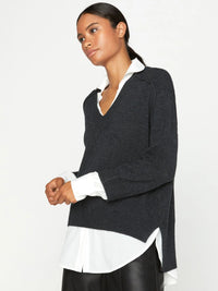 Brochu Walker V-Neck Layered Pullover Final Clearance