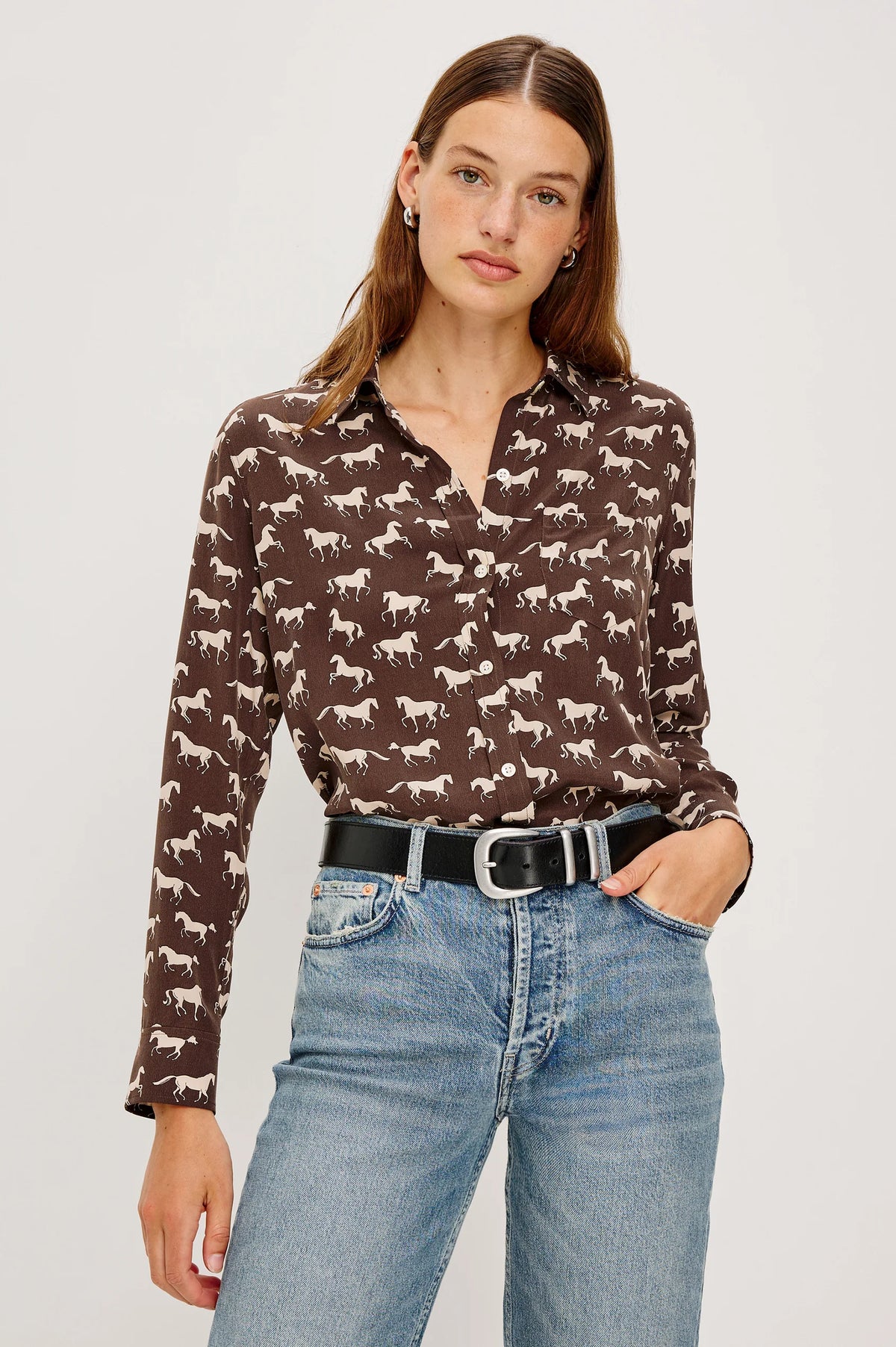 Rails Kate Ivory Horses Blouse