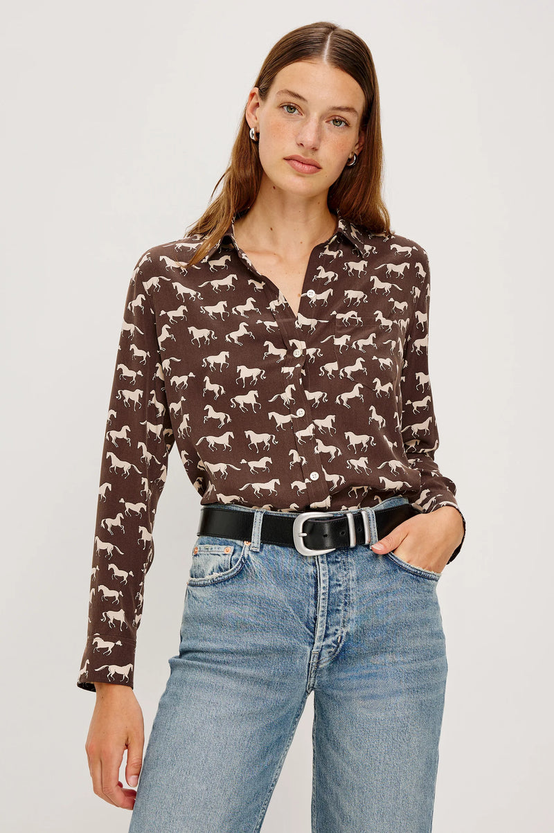 Rails Kate Ivory Horses Blouse