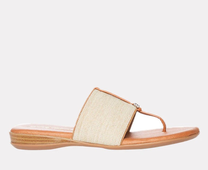 Andre Assous Nice Slide Sandal - Beige Linen - 8