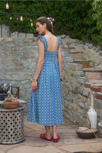 Moon River Embroidered Geo Pattern Midi Dress