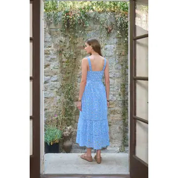 Moon River Geometric Floral Eyelet Dress