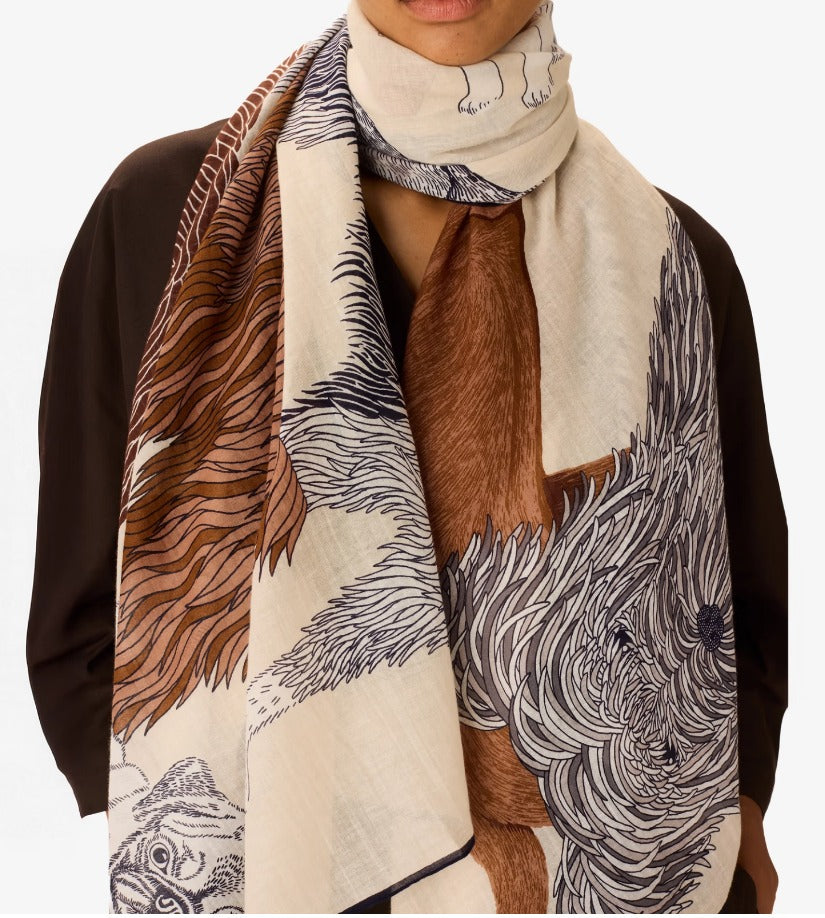 Inoui Editions Toutou Motif Scarf