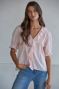 By Together Button V-Neck Top