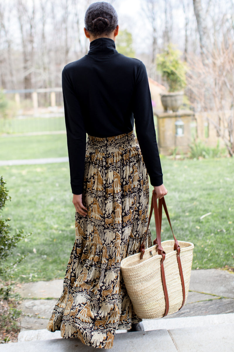 Emerson Fry Shirred Story Print Skirt