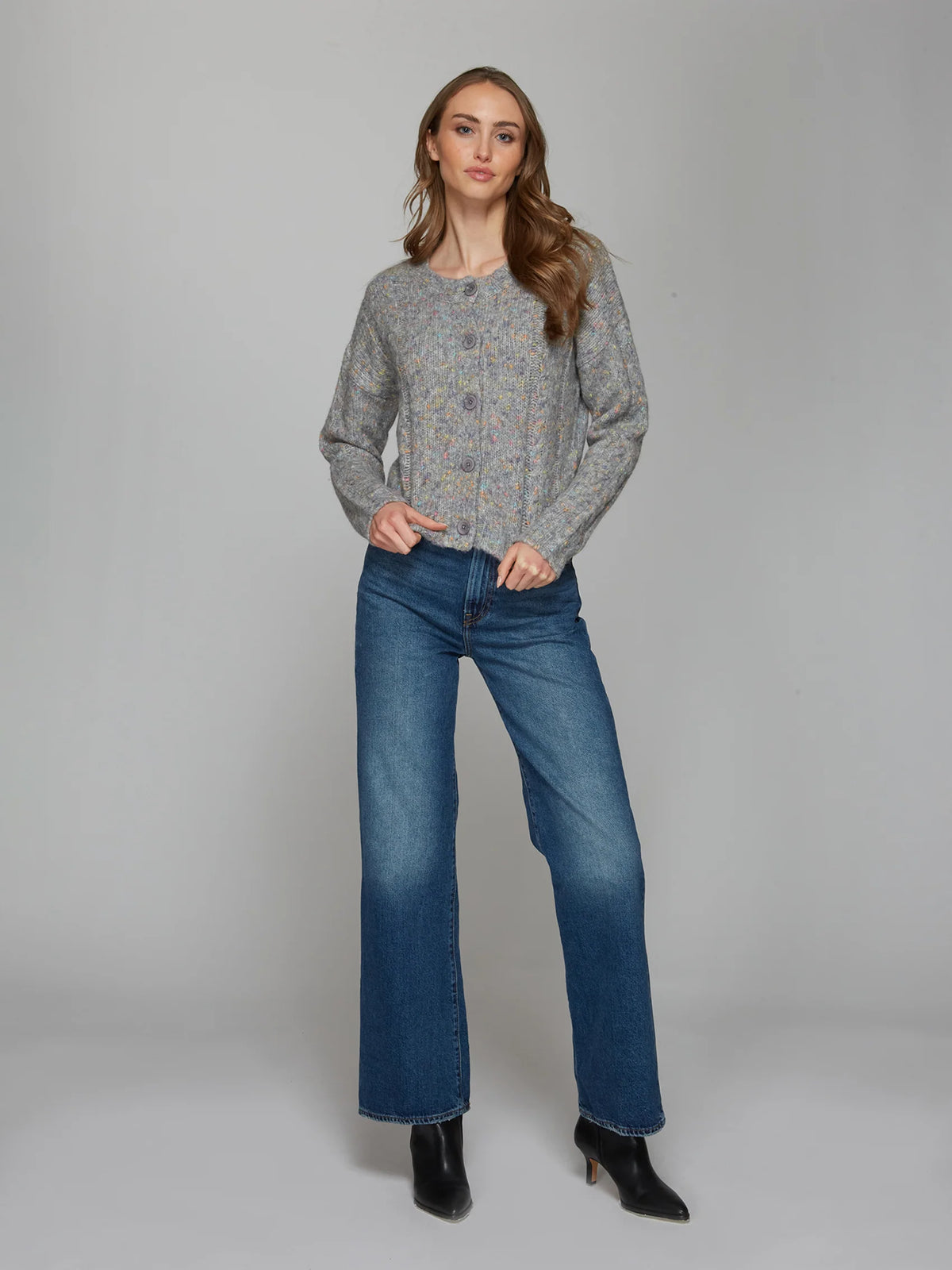 Autumn Cashmere Confetti Cable Boxy Cardigan