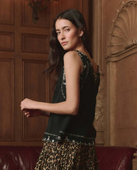 The Great Embroidered Floral Slip Top