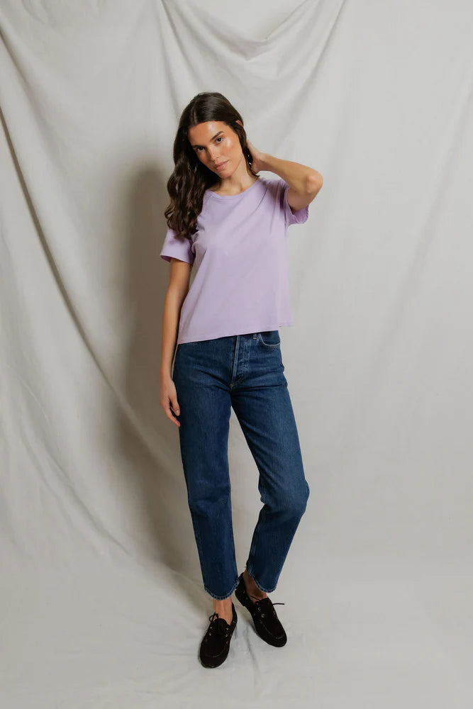 PerfectWhiteTee Harley Boxy Crew Tee Ultraviolet