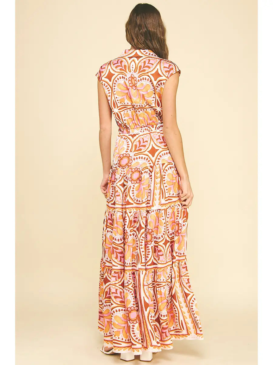 Pinch Floral Tiered Maxi Dress