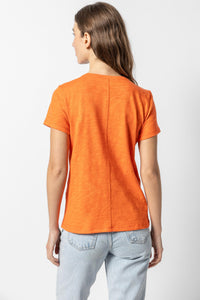 Lilla P V-Neck Short Sleeve Back Seam Tee