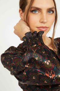 Caballero Vickie Giraffe Bouquet Print Top