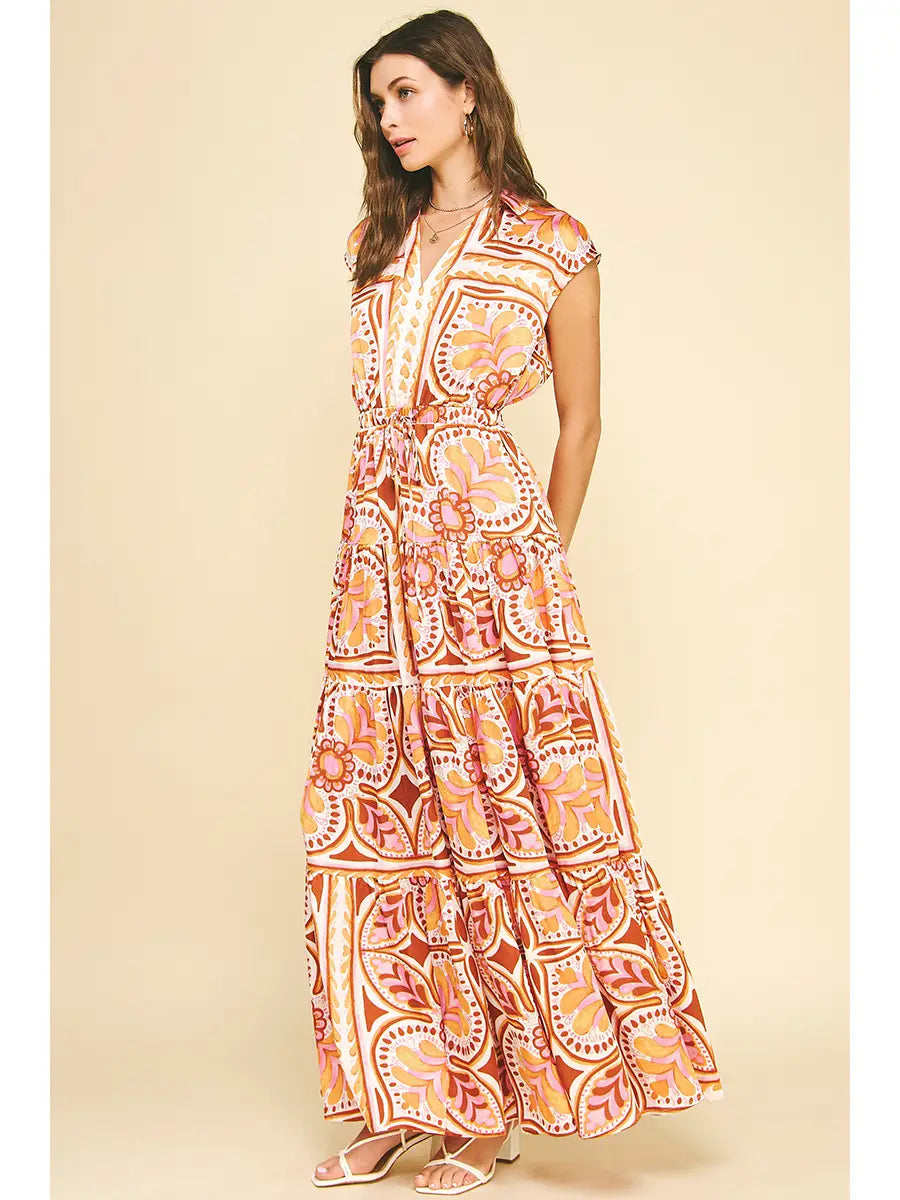 Pinch Floral Tiered Maxi Dress