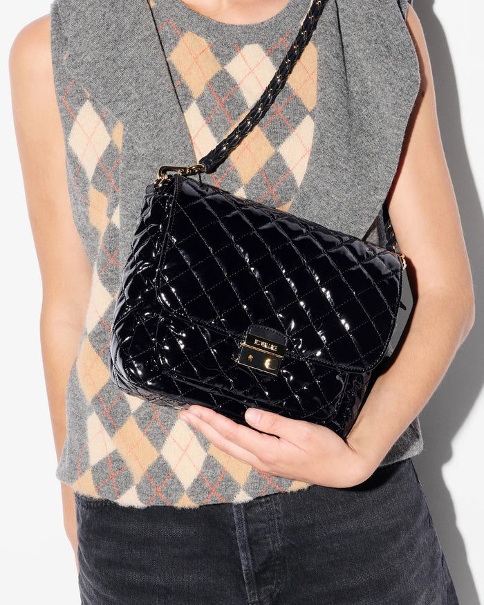 MZ Wallace Black Lacquer Medium Lock Crosby