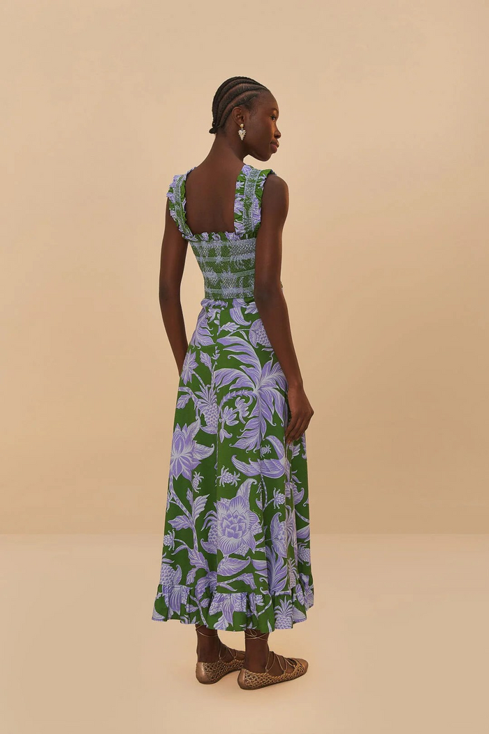 Farm Rio Tropical Sleeveless Midi Dress