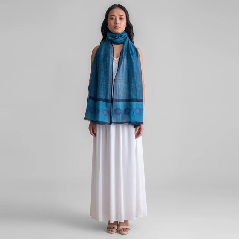 Sadhu Collective Silk Wool Jamdani Scarf