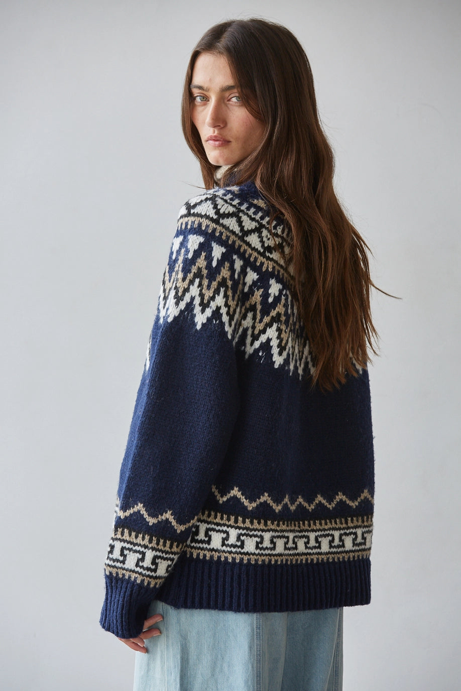 By Together Fair Isle Mockneck Sweater