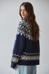 By Together Fair Isle Mockneck Sweater