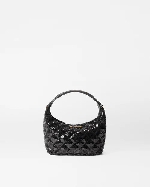 MZ Wallace Mini Hobo Black Sequin