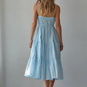 By Together V-Neck Tiered Midi Dress