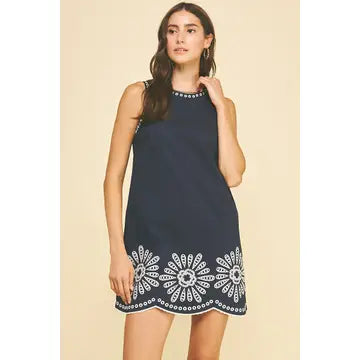 Pinch Floral Embroidered Midi Dress