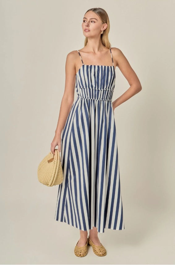 English Factory Striped Sleeveless Maxi Dress