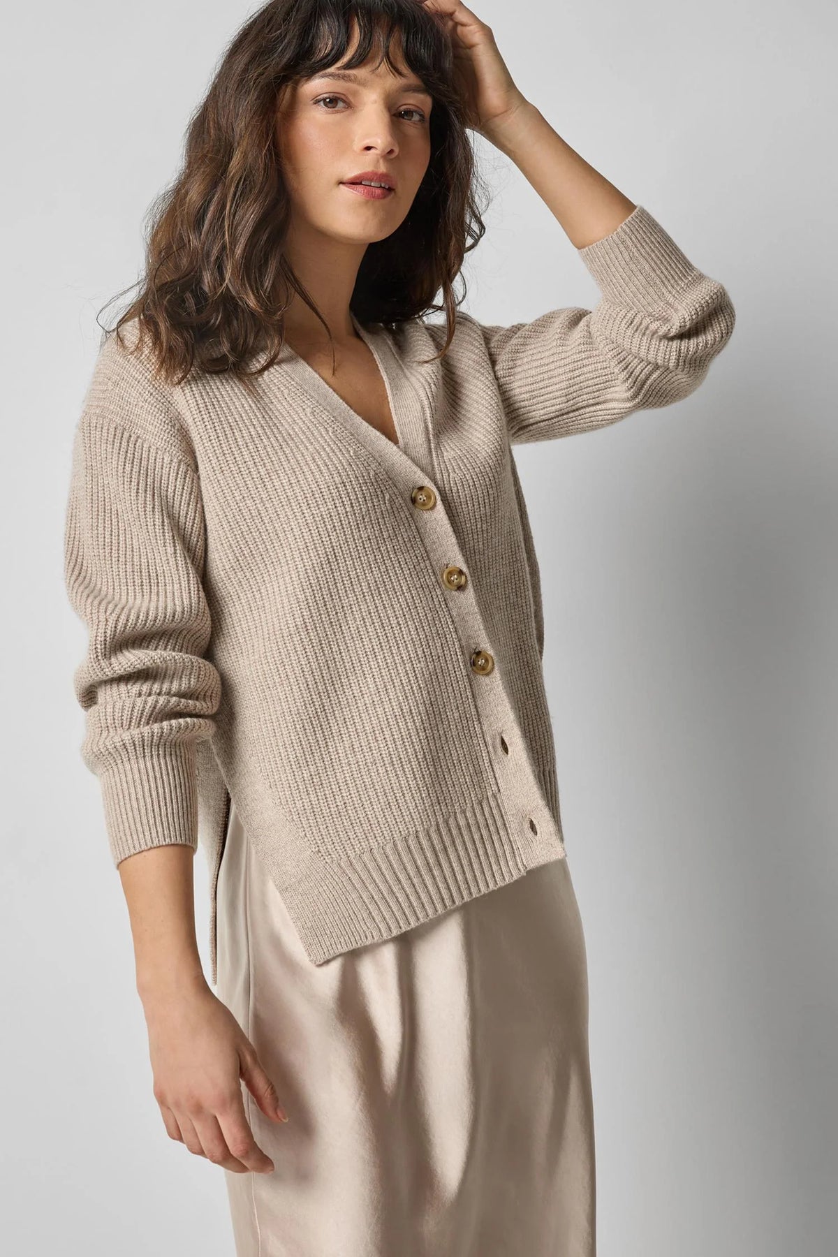 Lilla P Cashmere Side Vent Cardigan
