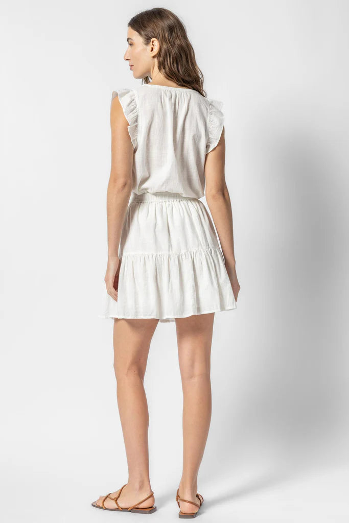 Lilla P Textured Woven Tiered Short Skirt