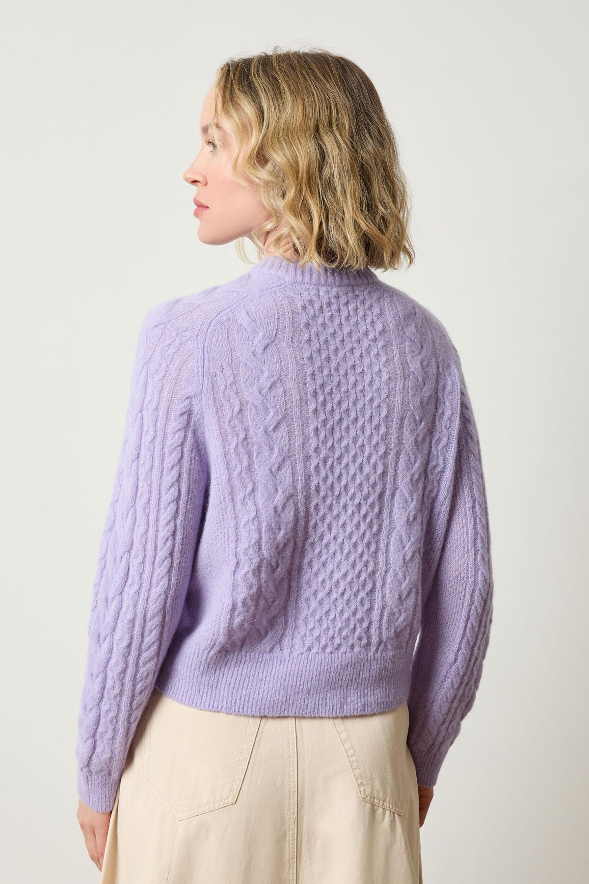 Lilla P Mixed Stitch Alpaca Crew Sweater