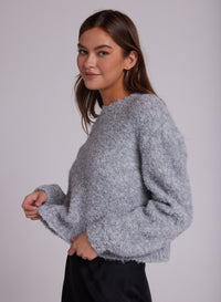 Bella Dahl Boucle Cropped Crew Sweater