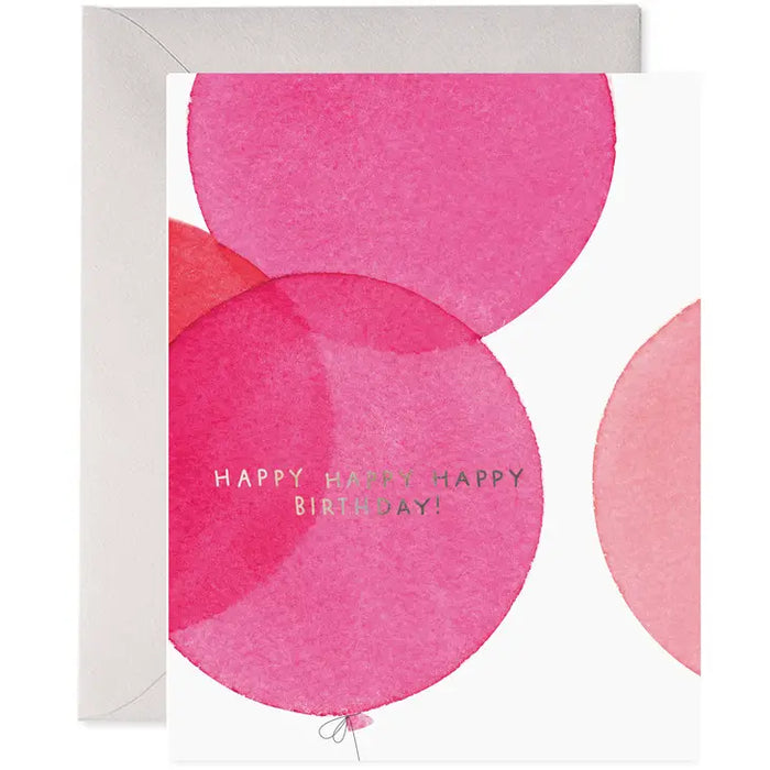 E.Frances Pink Balloons Birthday Card