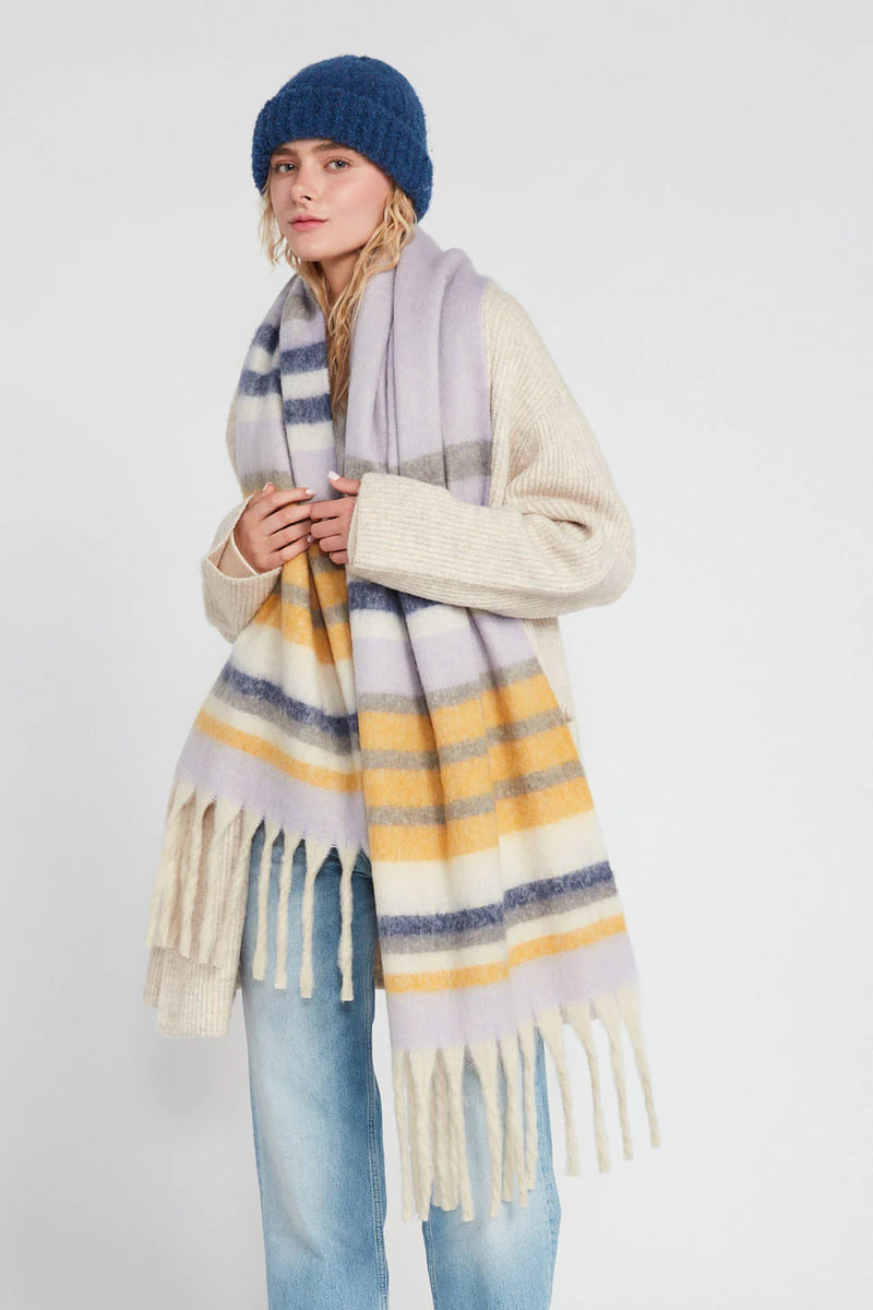 Look by M Pastel Stripe Grunge Scarf