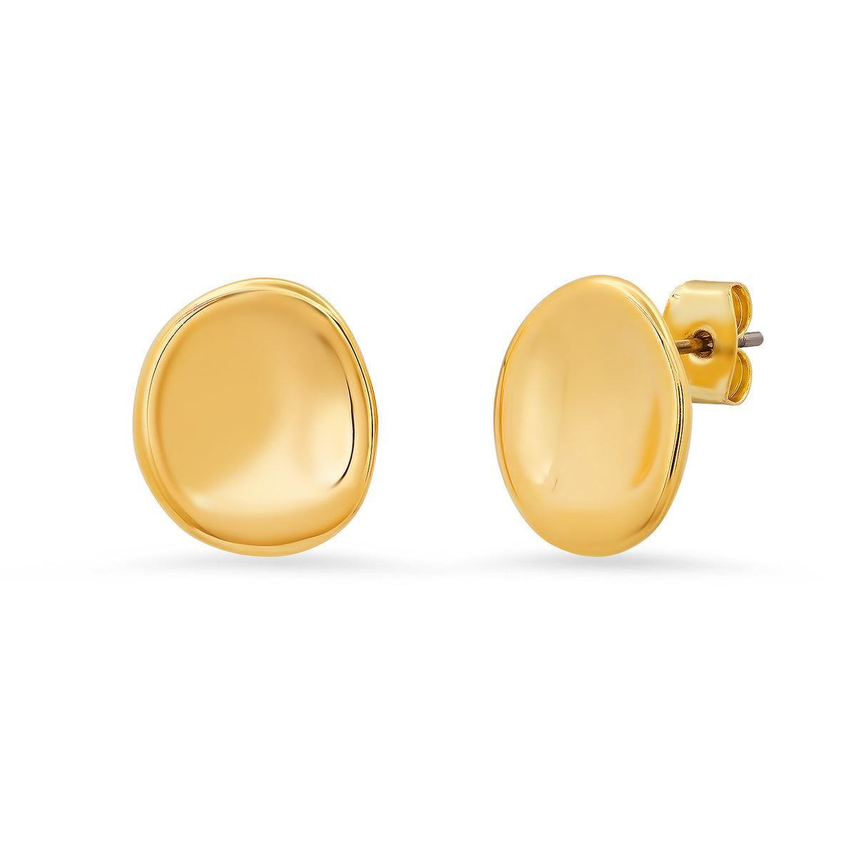 Tai Hammered Gold Button Earrings