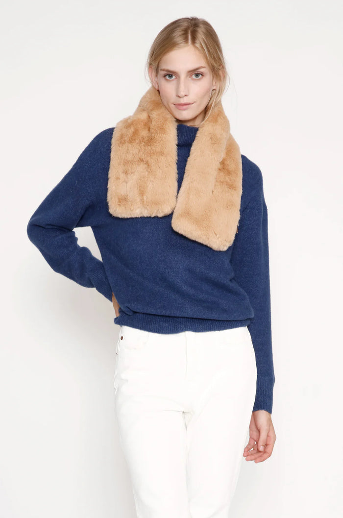 Look by M Furry Keyhole Scarf - Camel