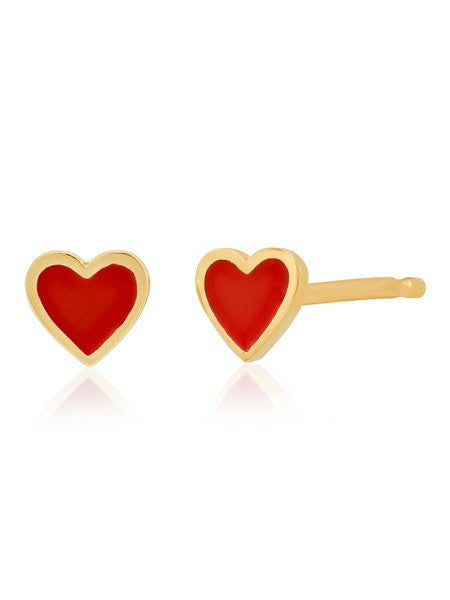 Tai Heart Stud Red Earrings